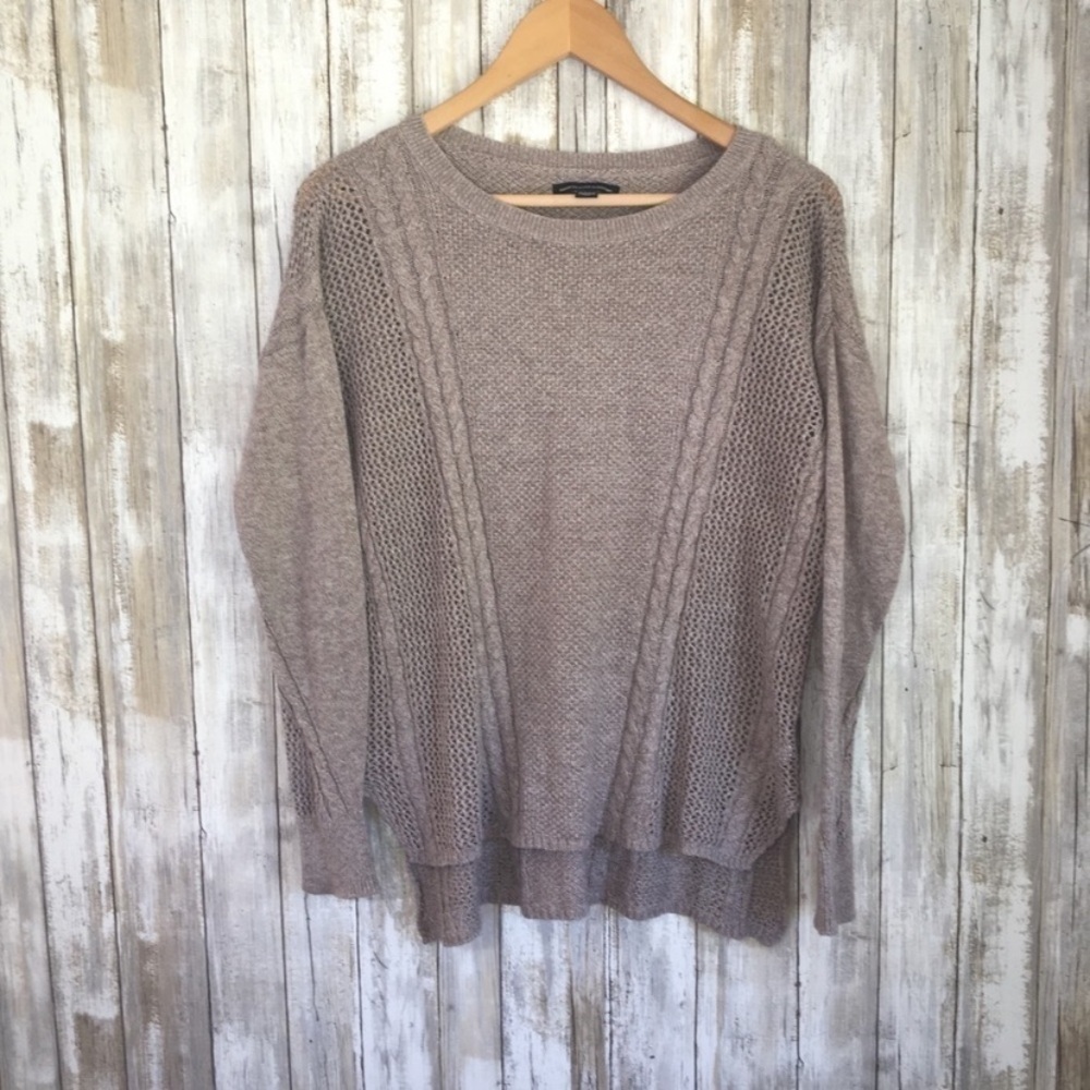 American Eagle Tan Knit Sweater - Picture 1 of 4